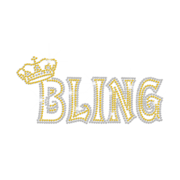 Bling Rhinestone Crown Hot-fix Motif