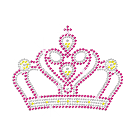 Bright Crown for Princess Iron on Bling Design