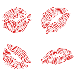 Red Lips Rhinestone Iron ons for t shirt