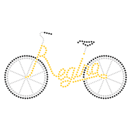 Iron on Bicycle Flat Back Rhinestone Motif