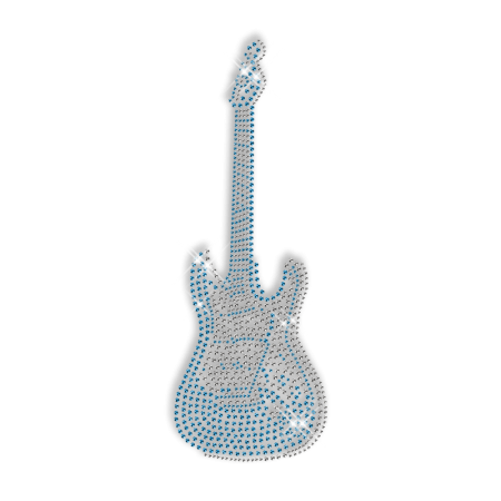 Cool Electric Guitar Motif Rhinestud Iron ons
