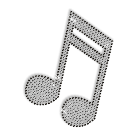 Hot Fix Musical Note Crystal Pattern Design