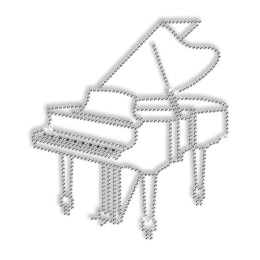 Sparkling Rhinestone Hotfix Piano Motif for Clothes