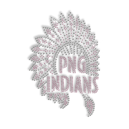 Hot Sparkle Rhinestone PNG INDIANS Iron on Transfer Pattern for Clothes