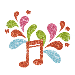 Wholesale Colorful Music Note Hotfix Glitter Pattern