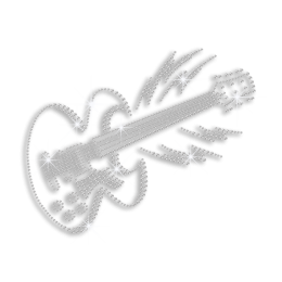 Beautiful Crystal Guitar Hot-fix Rhinestone Transfer