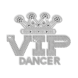 Best Shinning Rhinestud VIP DANCER Crown Iron on Transfer Motif for Garments