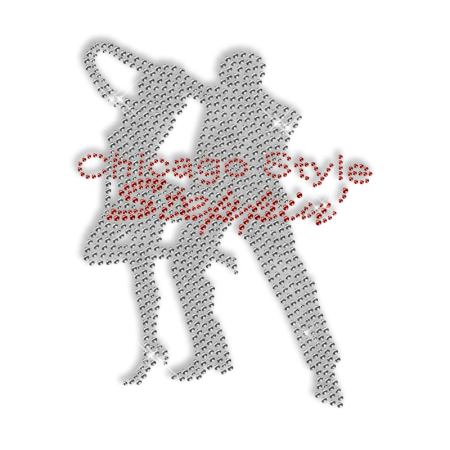 Hot Sparkling Rhinestone Chicago Style Dancers Iron on Transfer Motif for Clothes