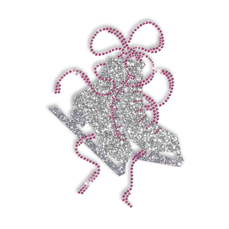 Custom Shinning Rhinestone Figure Skate Iron on Transfer Design for Clothes