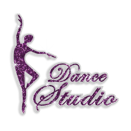 Dark Purple Dance Studio Iron-on Glitter Rhinestone Transfer