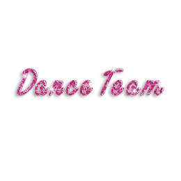 Pink Dance Team Iron-on Glitter Nailhead Transfer