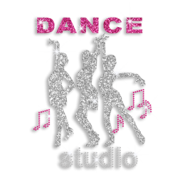 Cool Dance Studio with Movements Iron-on Glitter Rhinestone Transfer