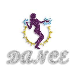 Shiny Dance with Bows Iron-on Glitter Rhinestone Transfer