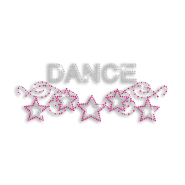 Shiny Dance Stars Iron on Rhinestone Transfer