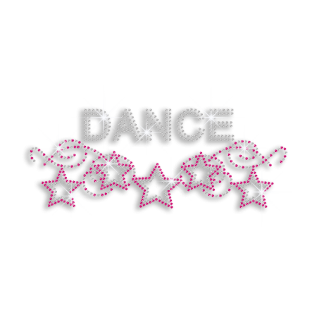 Shiny Dance Stars Iron on Rhinestone Transfer