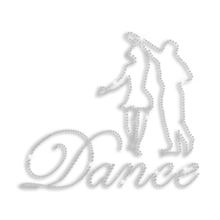 Pretty Partnership Dance Iron-on Rhinestone Transfer