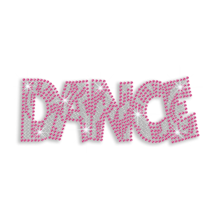 Big Pink Letters Dance Iron-on Rhinestone Transfer - CSTOWN