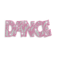 Big Pink Letters Dance Iron-on Rhinestone Transfer