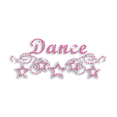 Pretty Dance with Stars Iron on Rhinestone Transfer