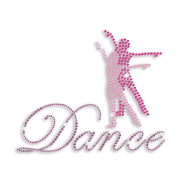 Beautiful Double Dance Iron-on Rhinestone Transfer