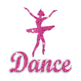 Beautiful Dance Movement Iron-on Glitter Rhinestone Transfer