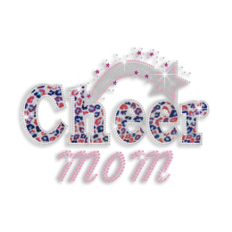 Bling Cheer Mom Iron-on Glitter Rhinestone Transfer