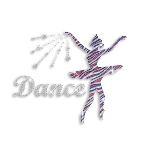 Shiny Pretty Dancer Iron-on Glitter Rhinestone Transfer