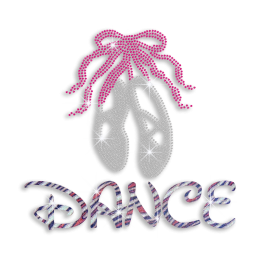 Beautiful Dancing Shoes Iron-on Glitter Rhinestone Transfer