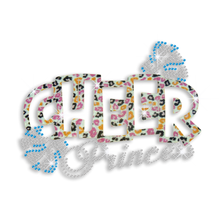 Colorful Cheer Princess Iron-on Glitter Rhinestone Transfer