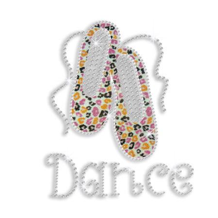 Cute Dancing Shoes Iron-on Glitter Rhinestone Transfer