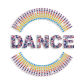 Colorful Dance Logo Iron-on Glitter Rhinestone Transfer