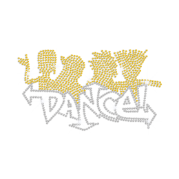 Funny Bling Dancers Iron-on Rhinestone Transfer