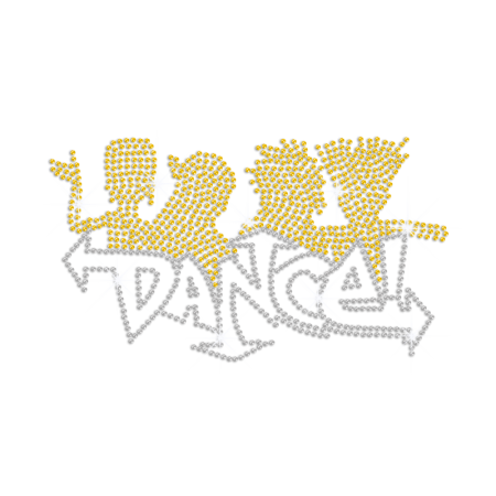 Funny Bling Dancers Iron-on Rhinestone Transfer