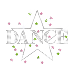 Crystal Dance with Bling Star Heat Press Rhinestone Transfer