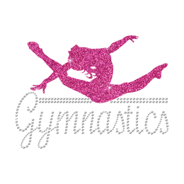 Gymnastics Love Iron-on Glitter Rhinestone Transfer