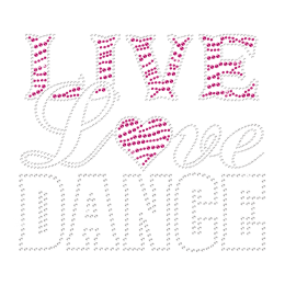 Live Love Dance Bling Iron-on Transfer