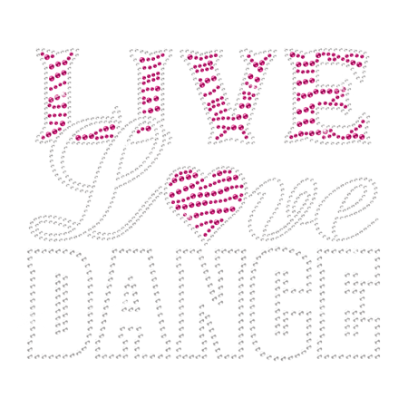 Live Love Dance Bling Iron-on Transfer
