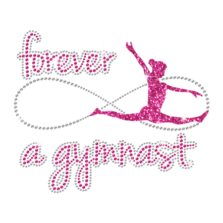 Forever Gymnast Iron-on Glitter Rhinestone Transfer