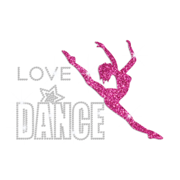 Beautiful Love Dance Iron-on Rhinestone Transfer