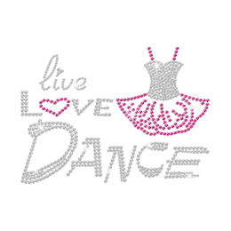 Sparkling Love Dance Dress Iron-on Rhinestone Transfer