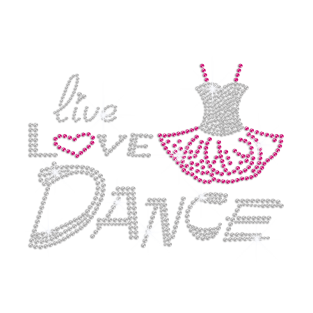 Sparkling Love Dance Dress Iron-on Rhinestone Transfer