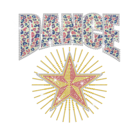 Sparkling Dance Star Iron-on Glitter Rhinestone Transfer