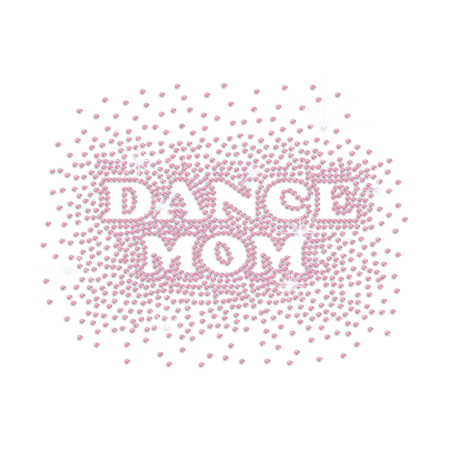 Pink Rhinestone Dance Mom Iron on Transfer