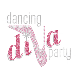 Dancing Diva Party ISS Show Iron on Rhinestone Glitter Transfer