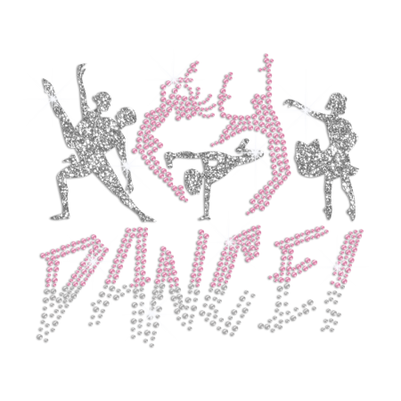 Professional Dancers Iron-on Rhinestud Glitter Transfer