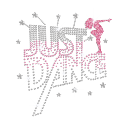 Just Dance Iron on Rhinestone Glitter Transfer Motif