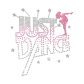 Just Dance Iron on Rhinestone Glitter Transfer Motif