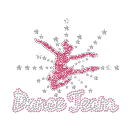 Sparkling Pink Dance Team Hotfix Rhinestone Glitter Transfer