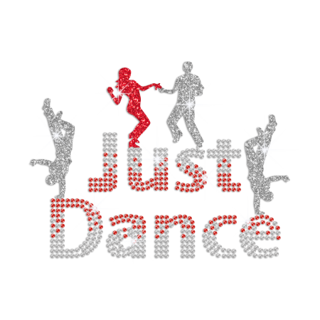 Just Dance Iron on Glitter Rhinestone Transfer Motif