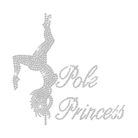 Crystal Pole Princess Iron on Rhinestone Transfer Motif